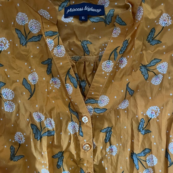 Princess Highway Mustard Floral Midi Dress - Picture 2 of 2